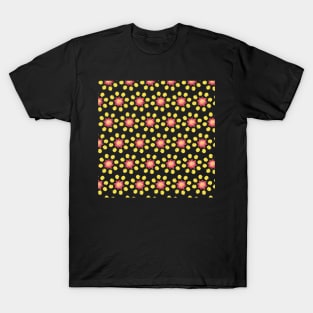 Red and Yellow Flowers Pattern T-Shirt